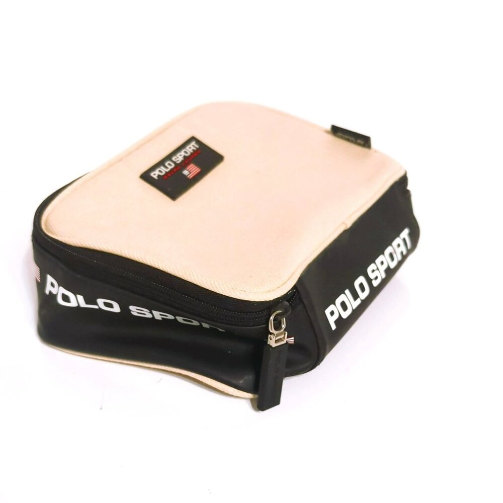 Polo Sport Ralph Lauren Beige Canvas Fragrance Toiletry Bag Travel Case - Picture 2 of 6